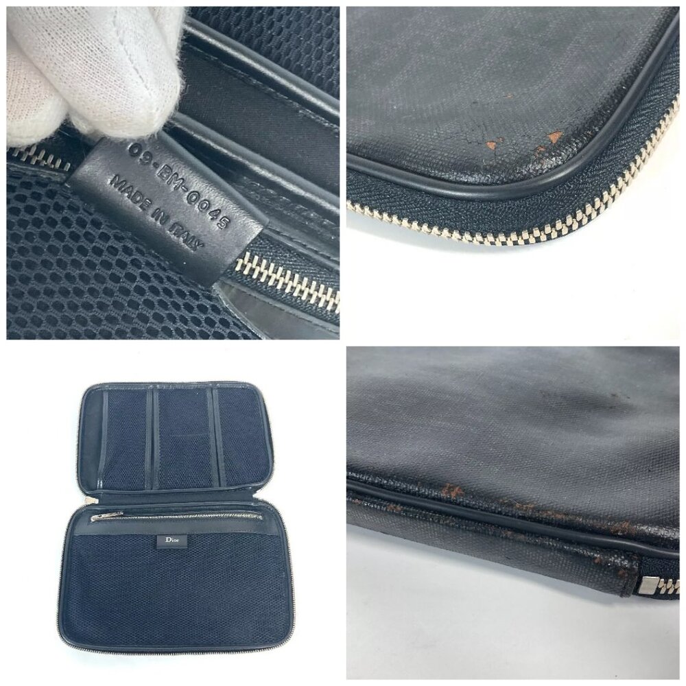 Dior logo Trotter clutch bag bag Pouch PVC Blac - Picture 15 of 15